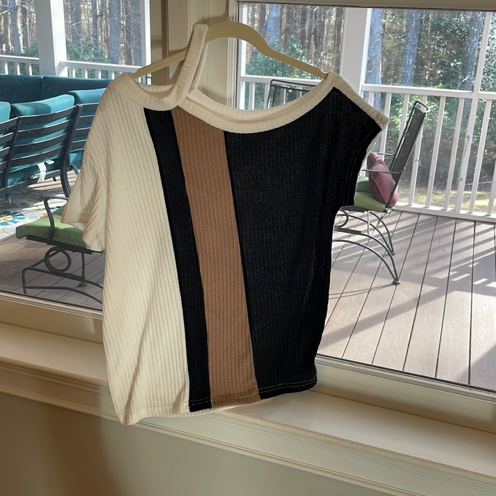 off the shoulder on one side- cute shirt from shein